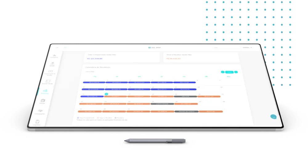 Relatório de recebíveis e repasses de split no portal Fix Pay
